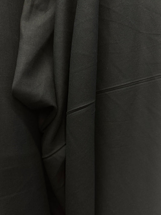 Textured Cotton & Linen Blend - Jet Black