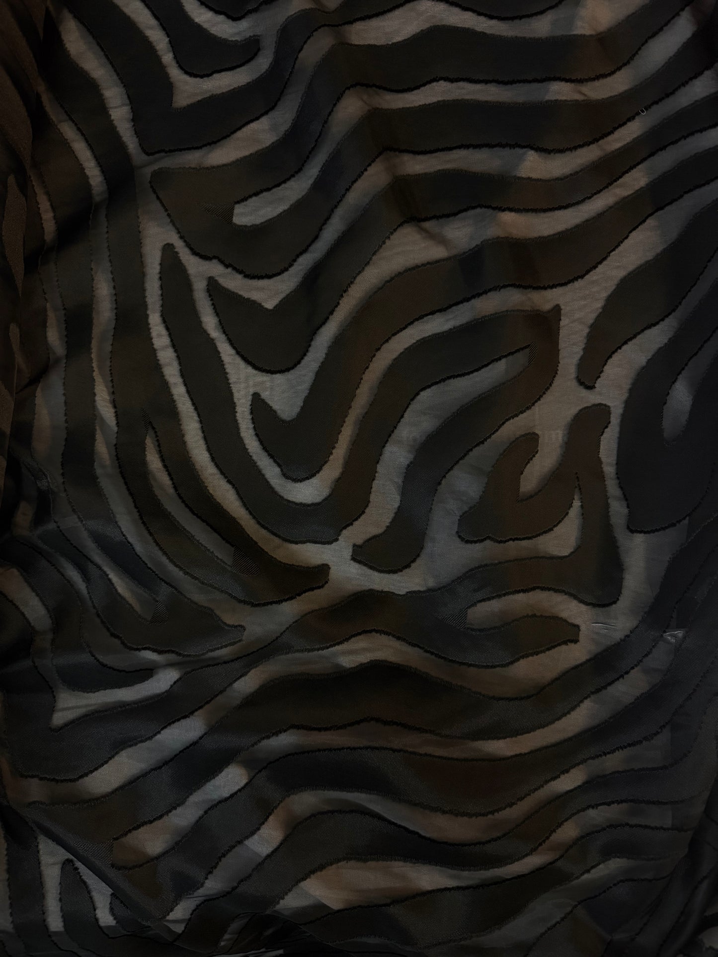 Silk Blend Organza Jacquard - Black Zebra