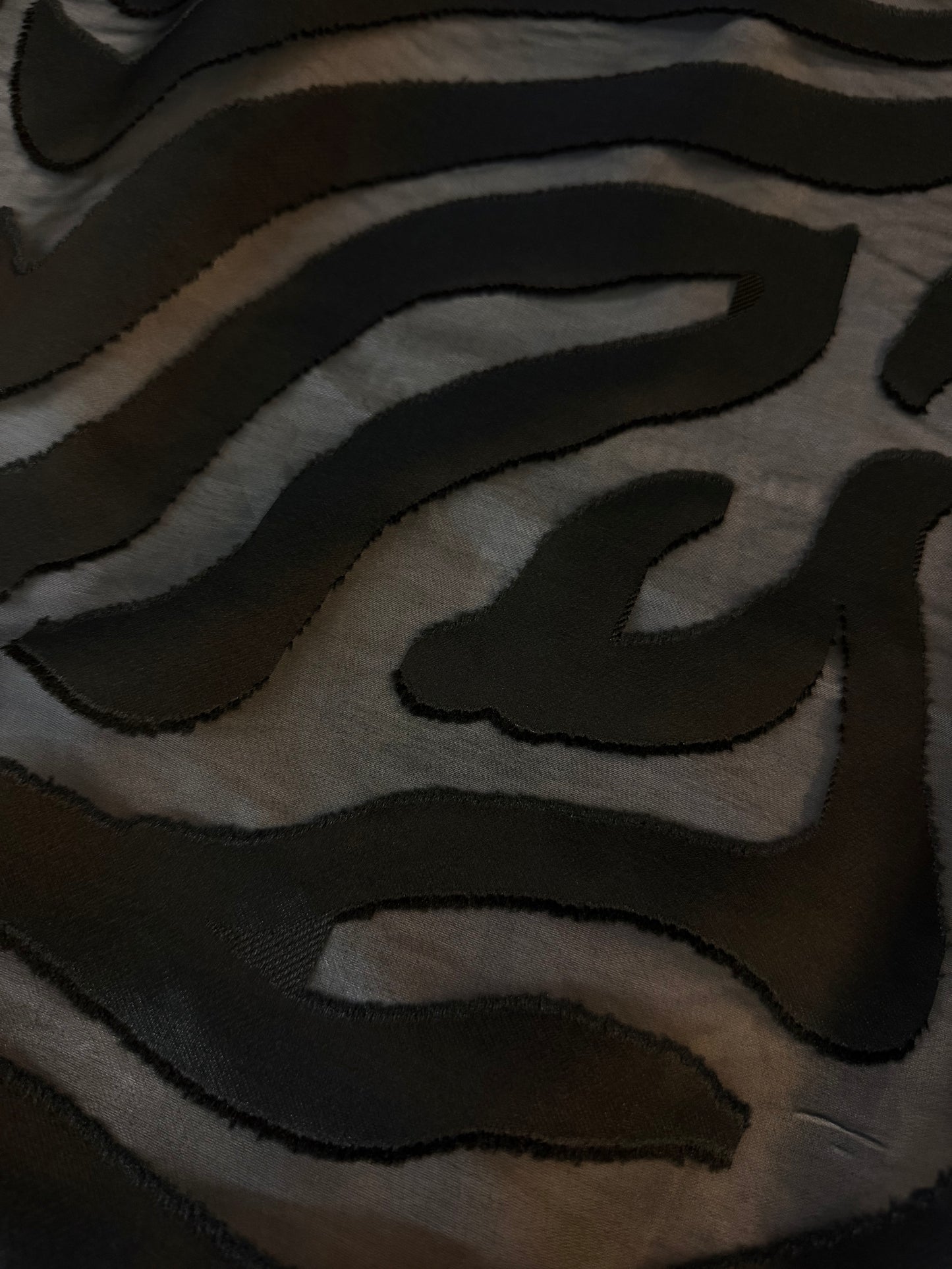 Silk Blend Organza Jacquard - Black Zebra