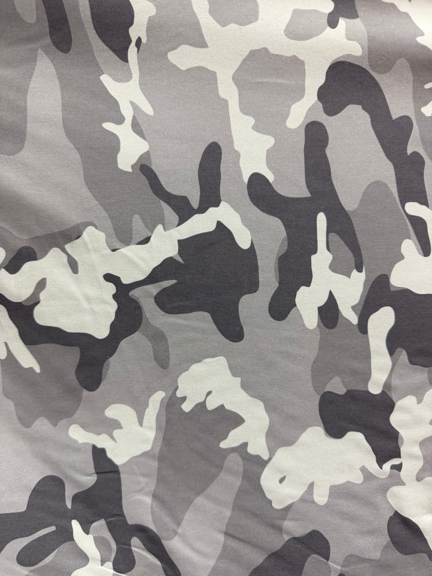 Greyscale Camo Stretch Print - Rayon Spandex
