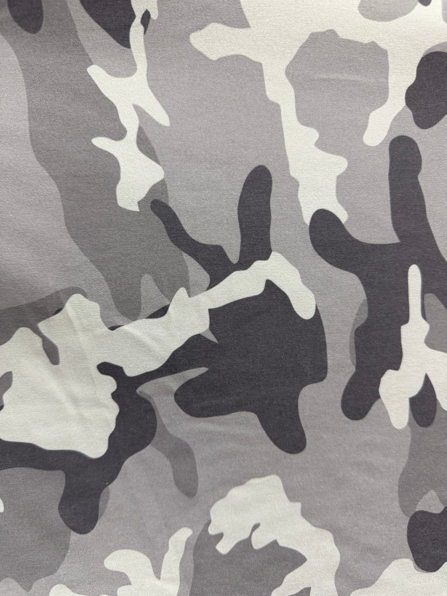 Greyscale Camo Stretch Print - Rayon Spandex