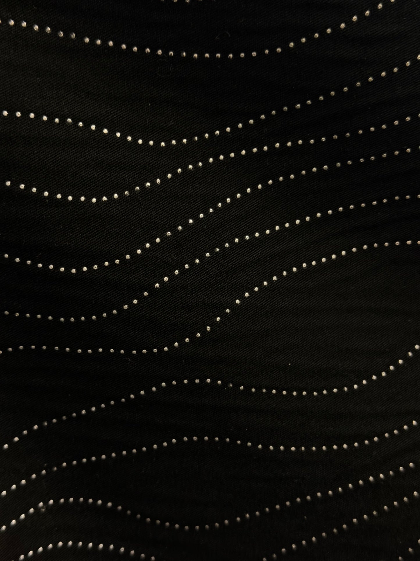 Embellished Cotton Twill - Black & Silver