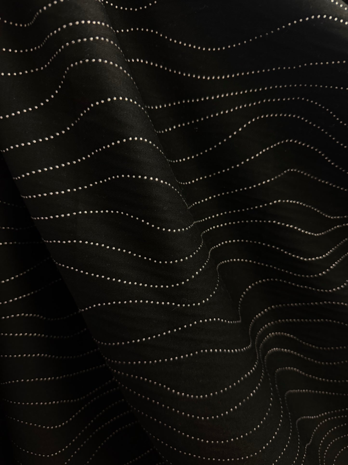 Embellished Cotton Twill - Black & Silver