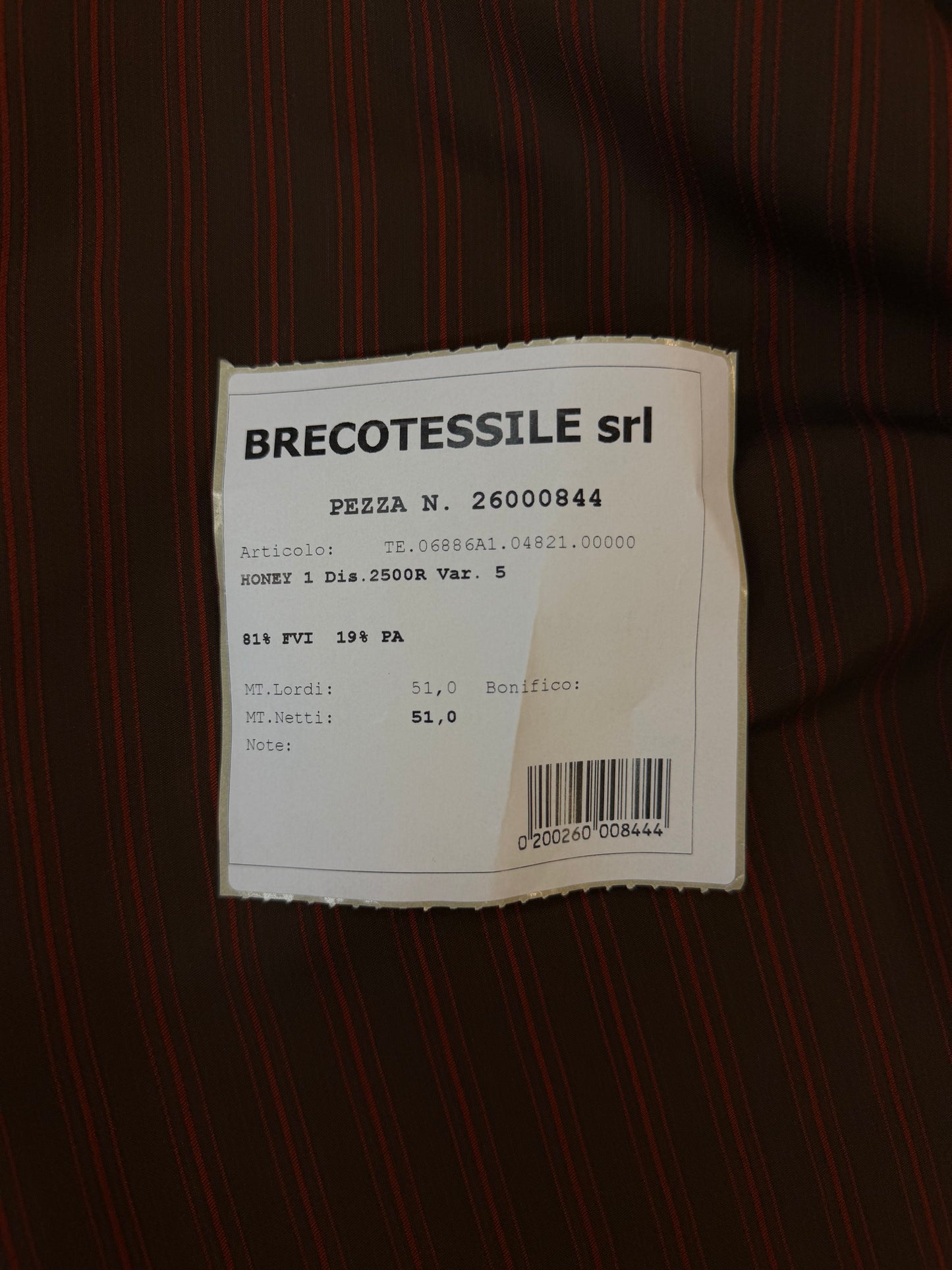 Italian Stripe Rayon Viscose - Brown & Red