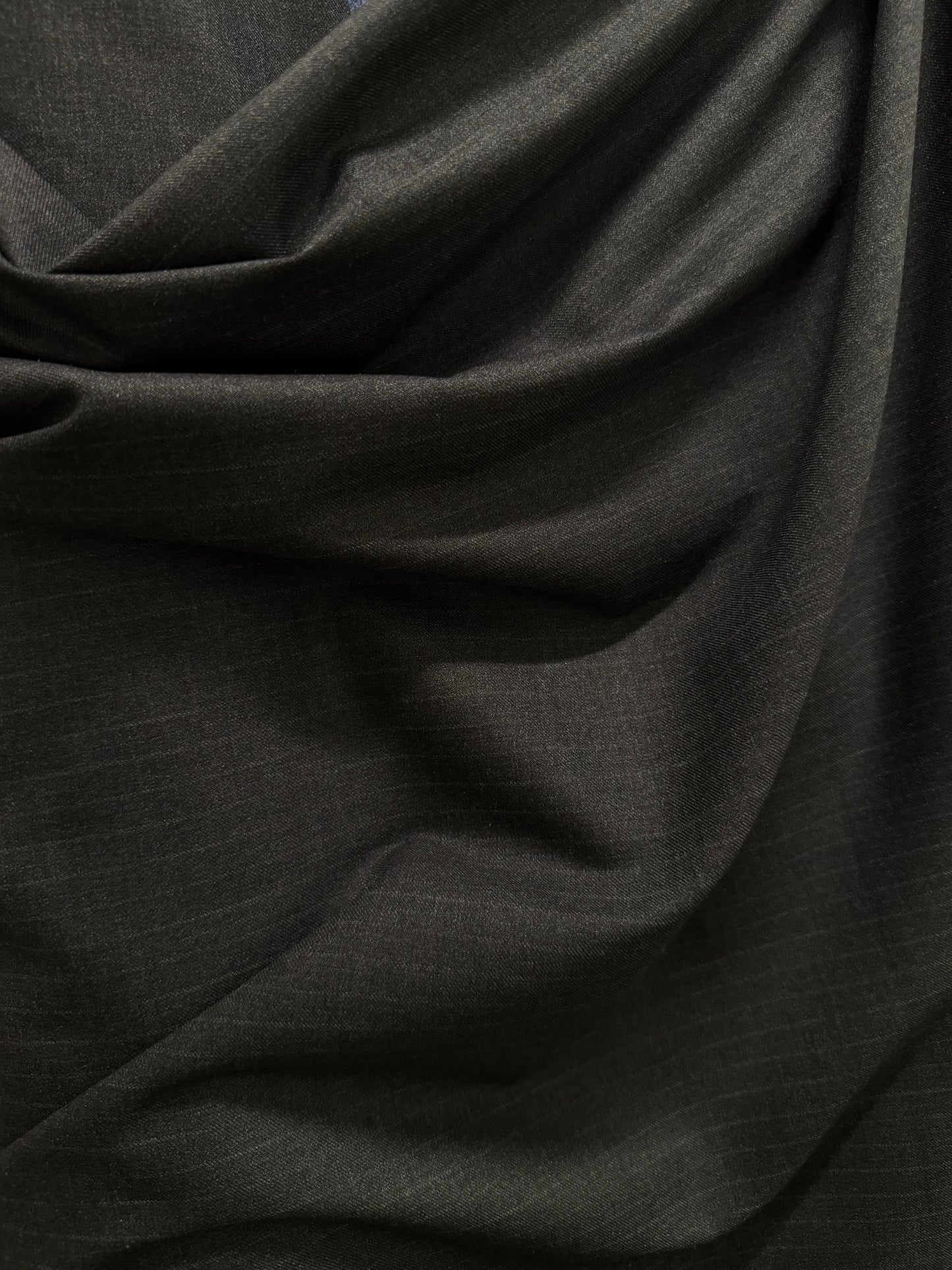 Italian Poly Rayon Suiting - Grey Pinstripe