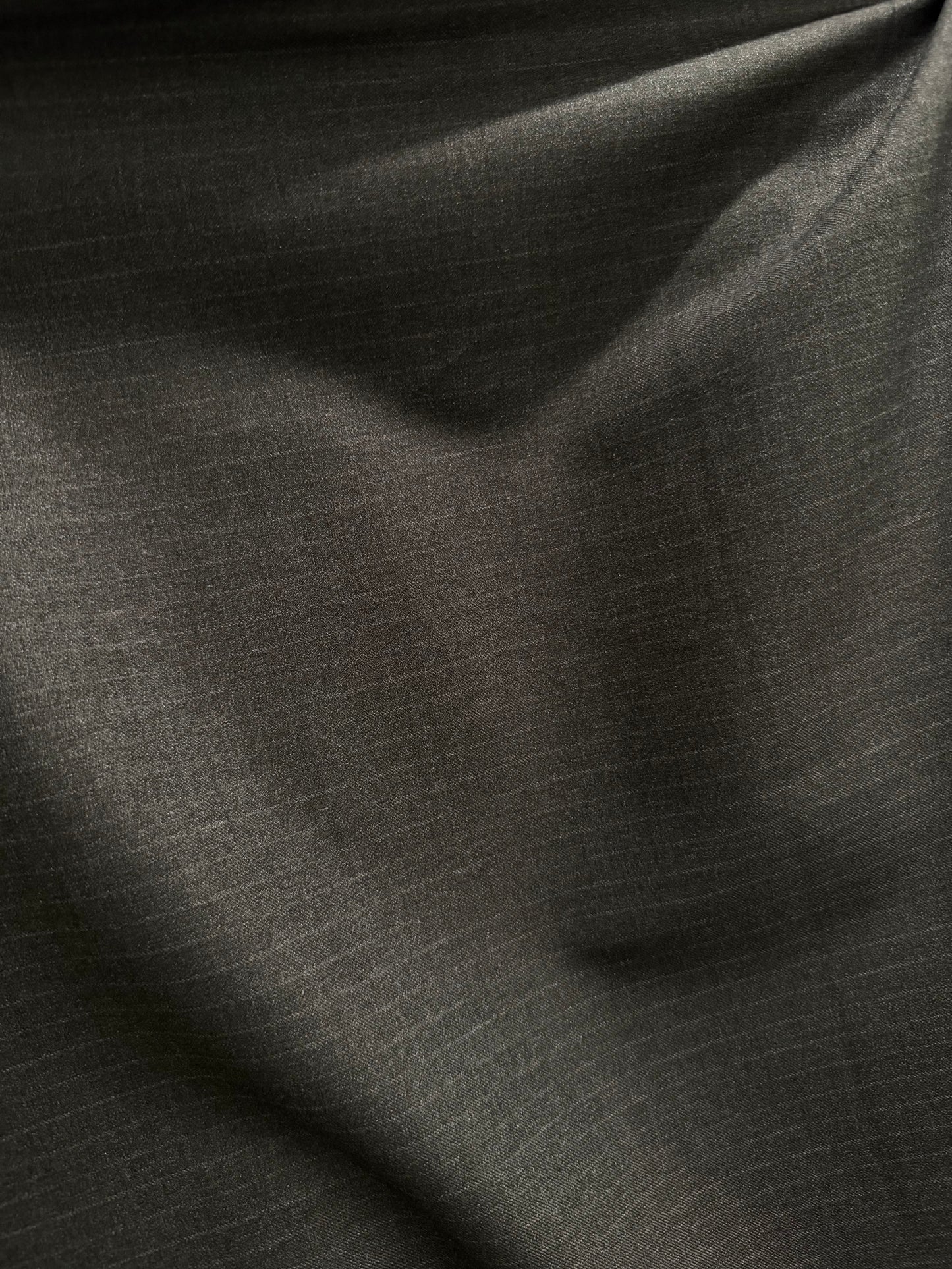 Italian Poly Rayon Suiting - Grey Pinstripe