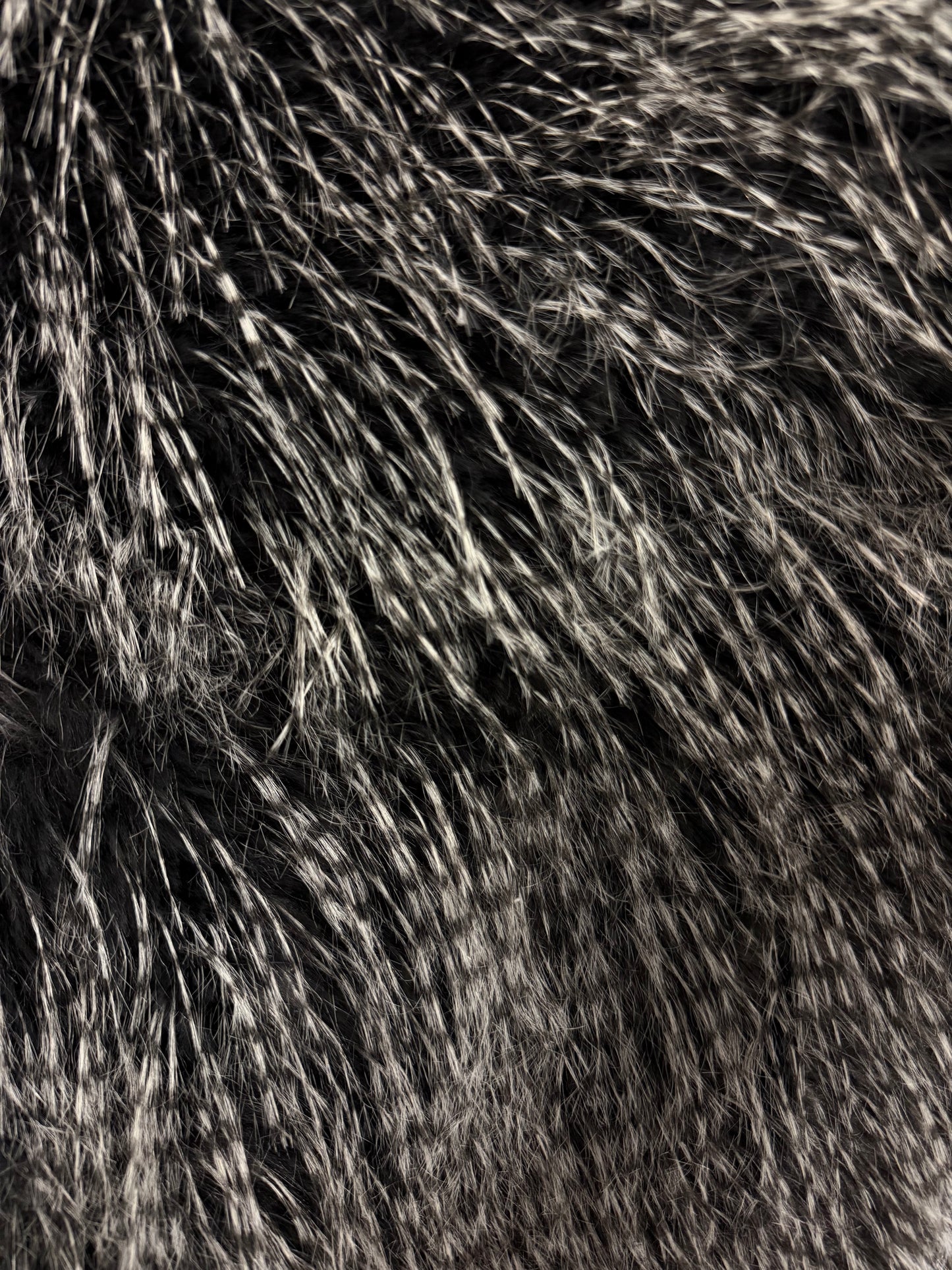 Raccoon Faux Fur - Black & White