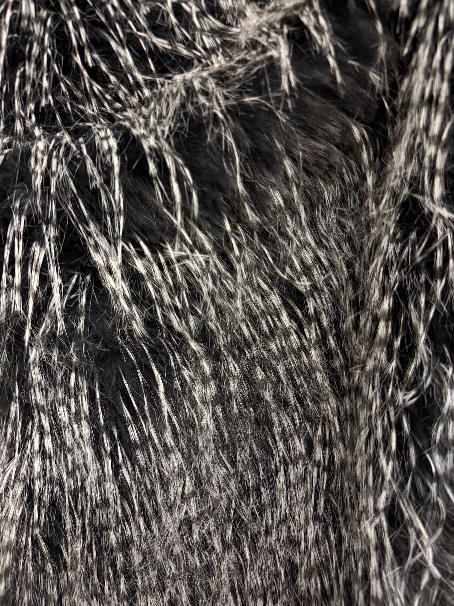Raccoon Faux Fur - Black & White