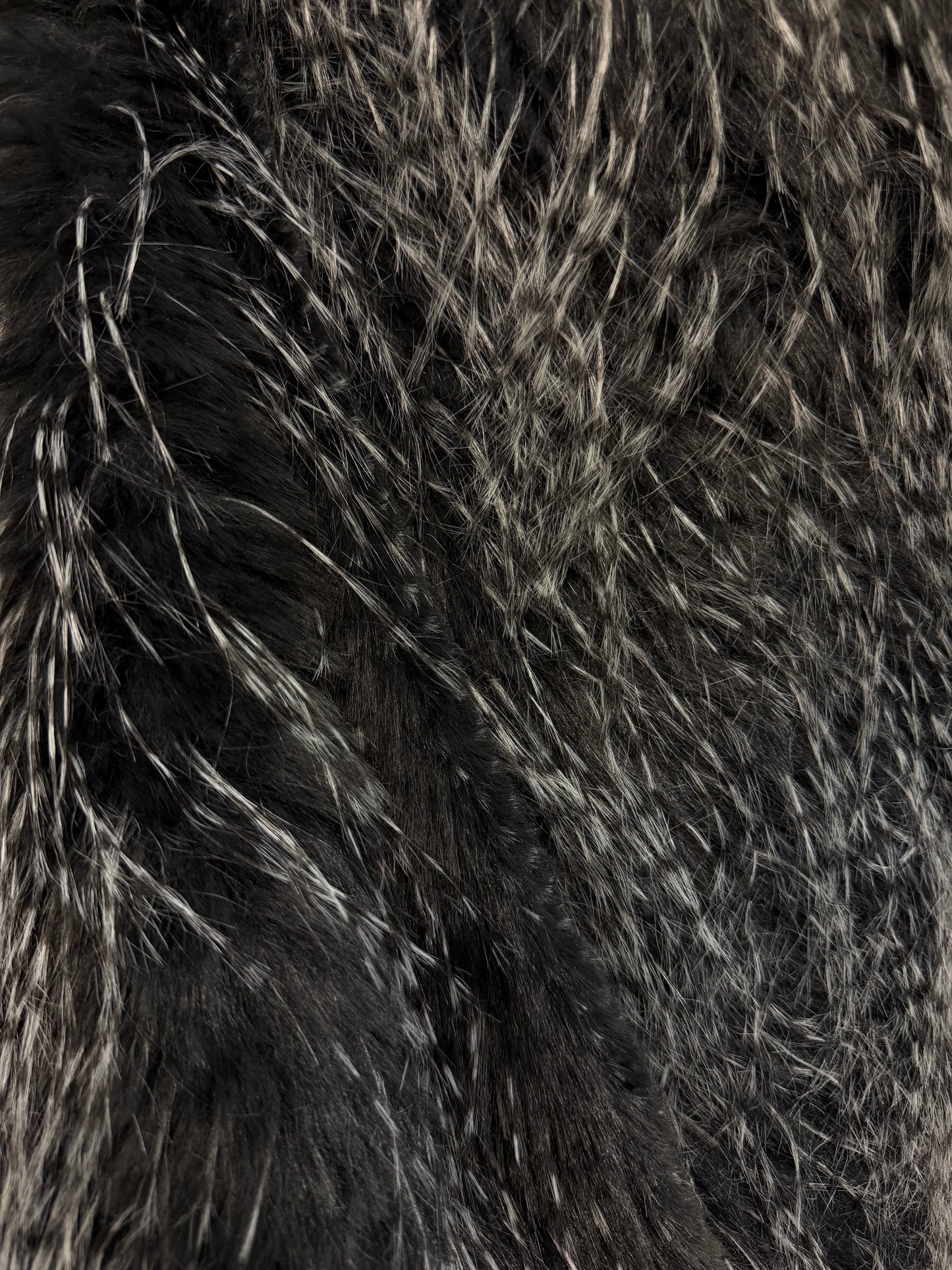 Raccoon Faux Fur - Black & White