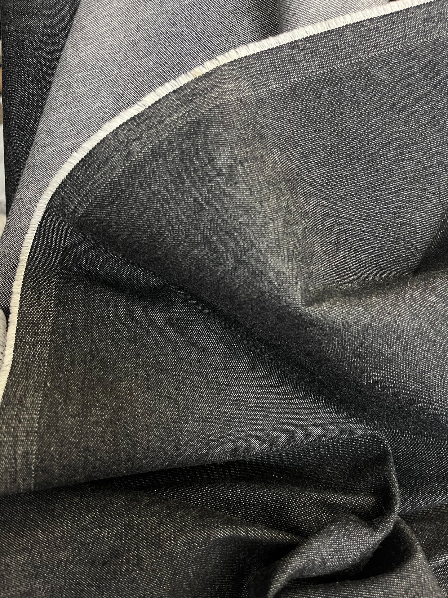 Cotton Stretch Denim - Washed Black