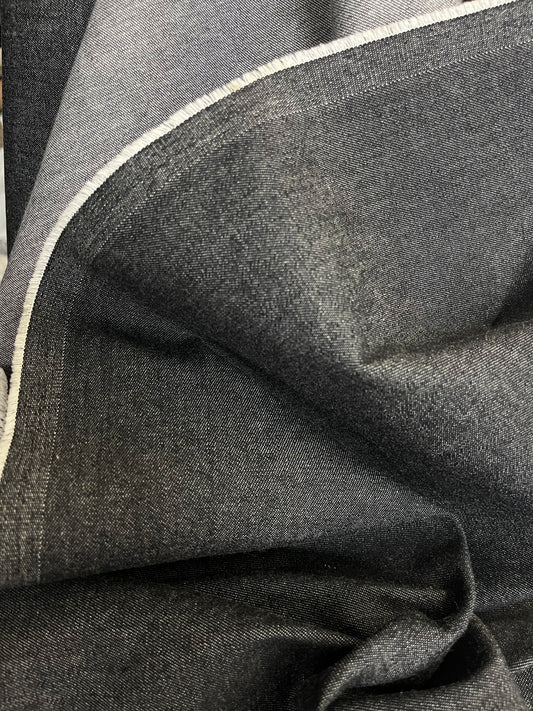 Cotton Stretch Denim - Washed Black