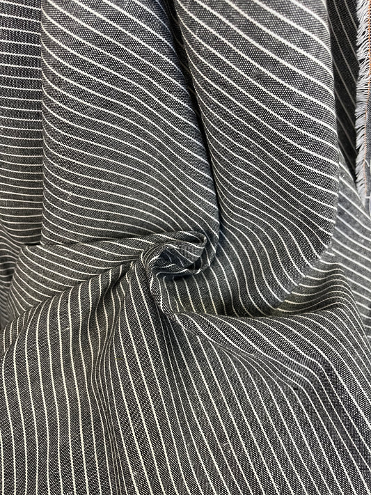 Woven Stripe Cotton - Black & White