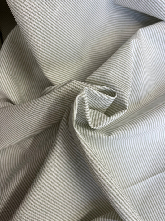 Stripe Cotton - Light Green & Off-White