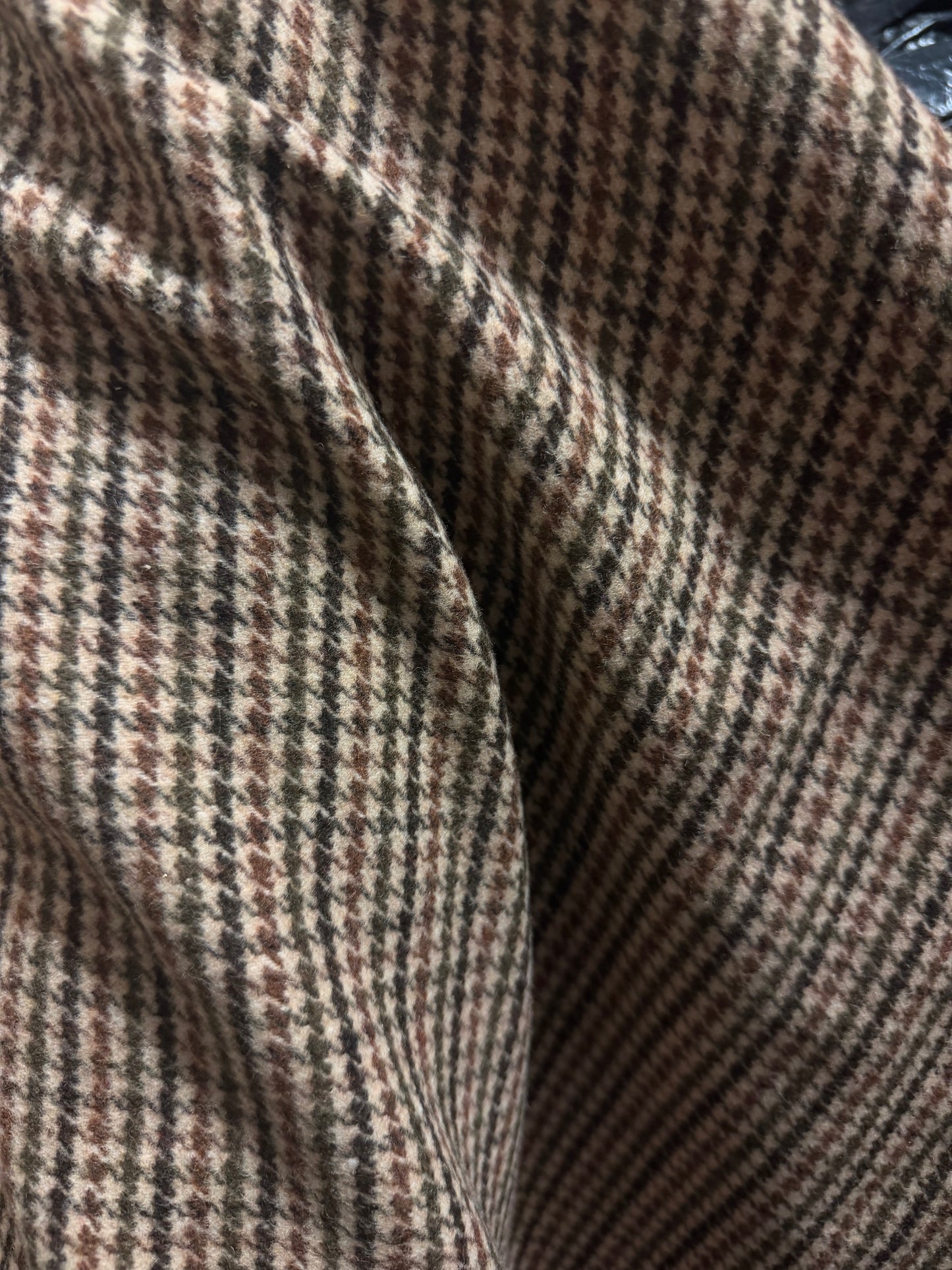 Heritage Label - Italian Houndstooth Wool Blend - Beige, Green, Black & Rust