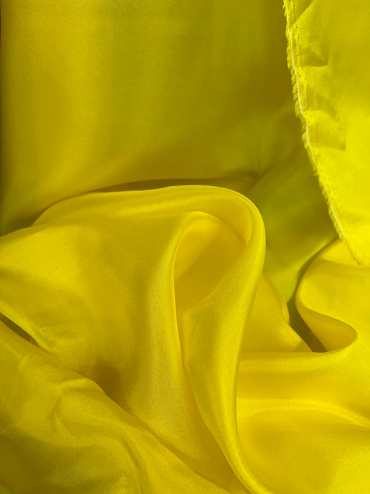 Silk Habotai Lining - Highlighter Yellow