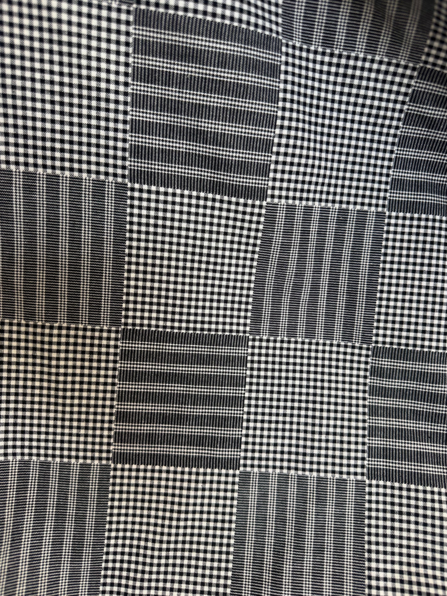 Heavy Weight Cotton Patchwork Plaid - Black & White