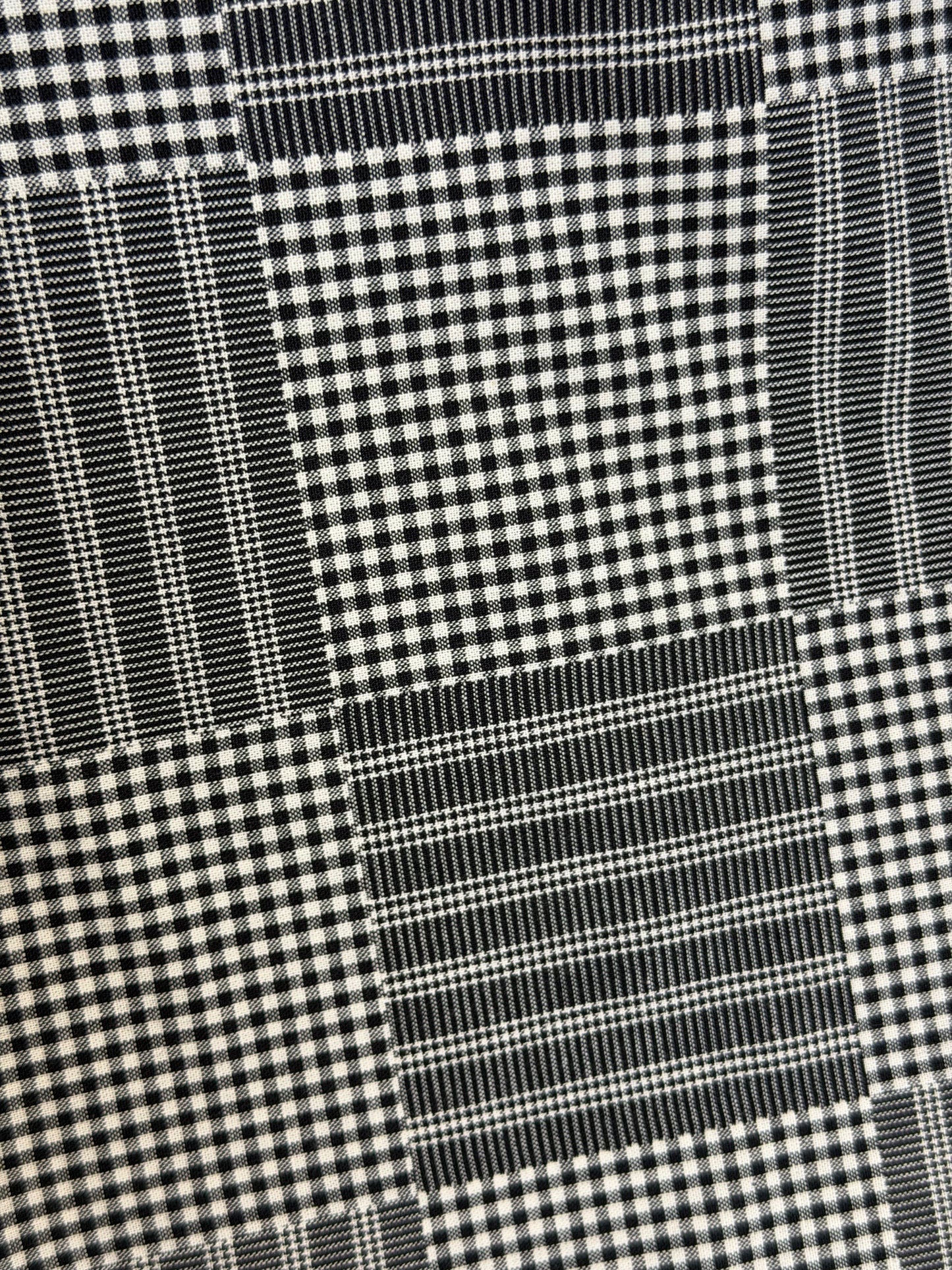 Heavy Weight Cotton Patchwork Plaid - Black & White