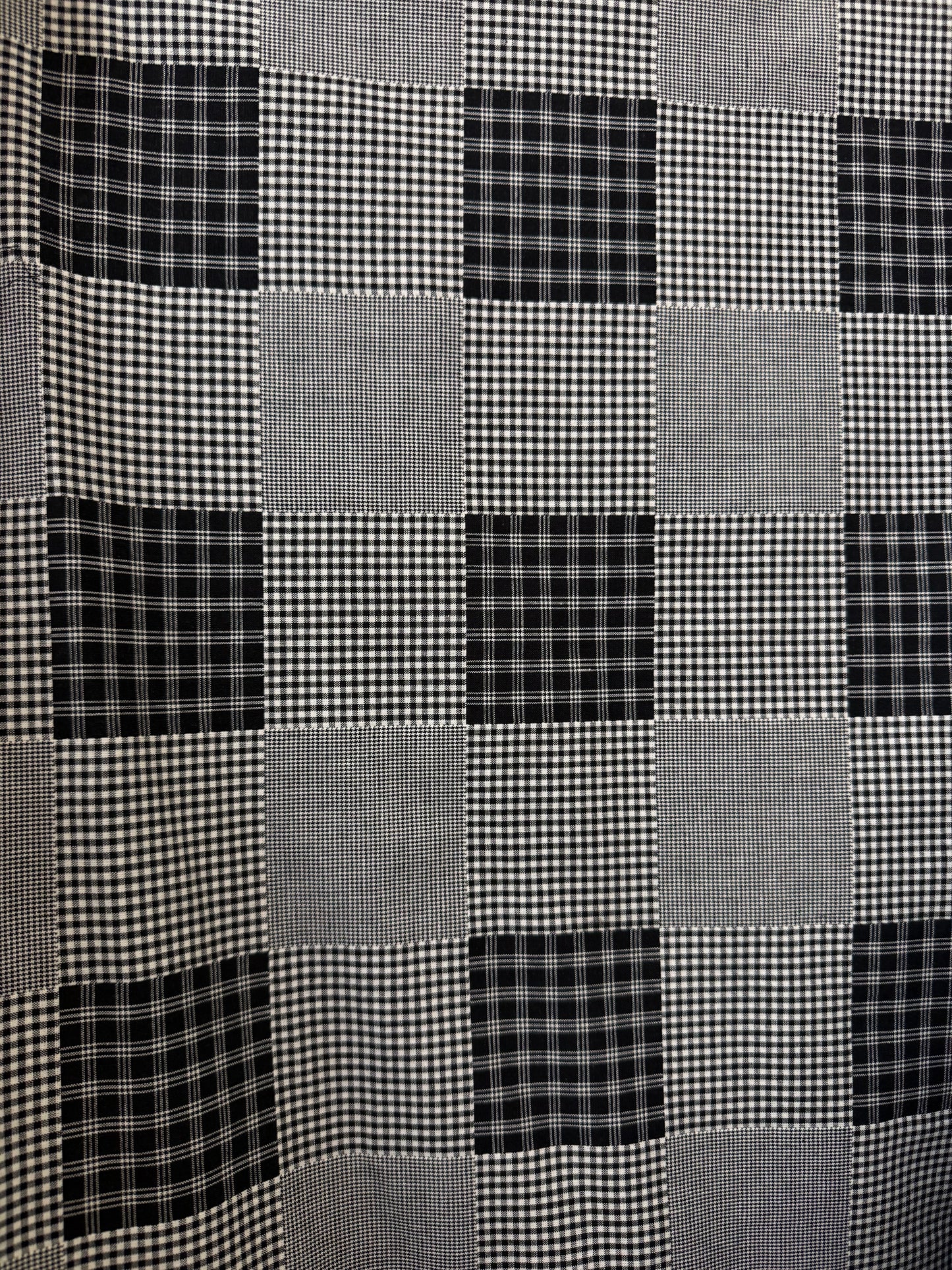 Heavy Weight Cotton Patchwork Plaid - Black & White