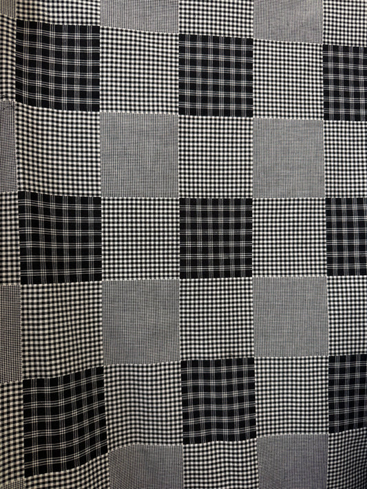 Heavy Weight Cotton Patchwork Plaid - Black & White
