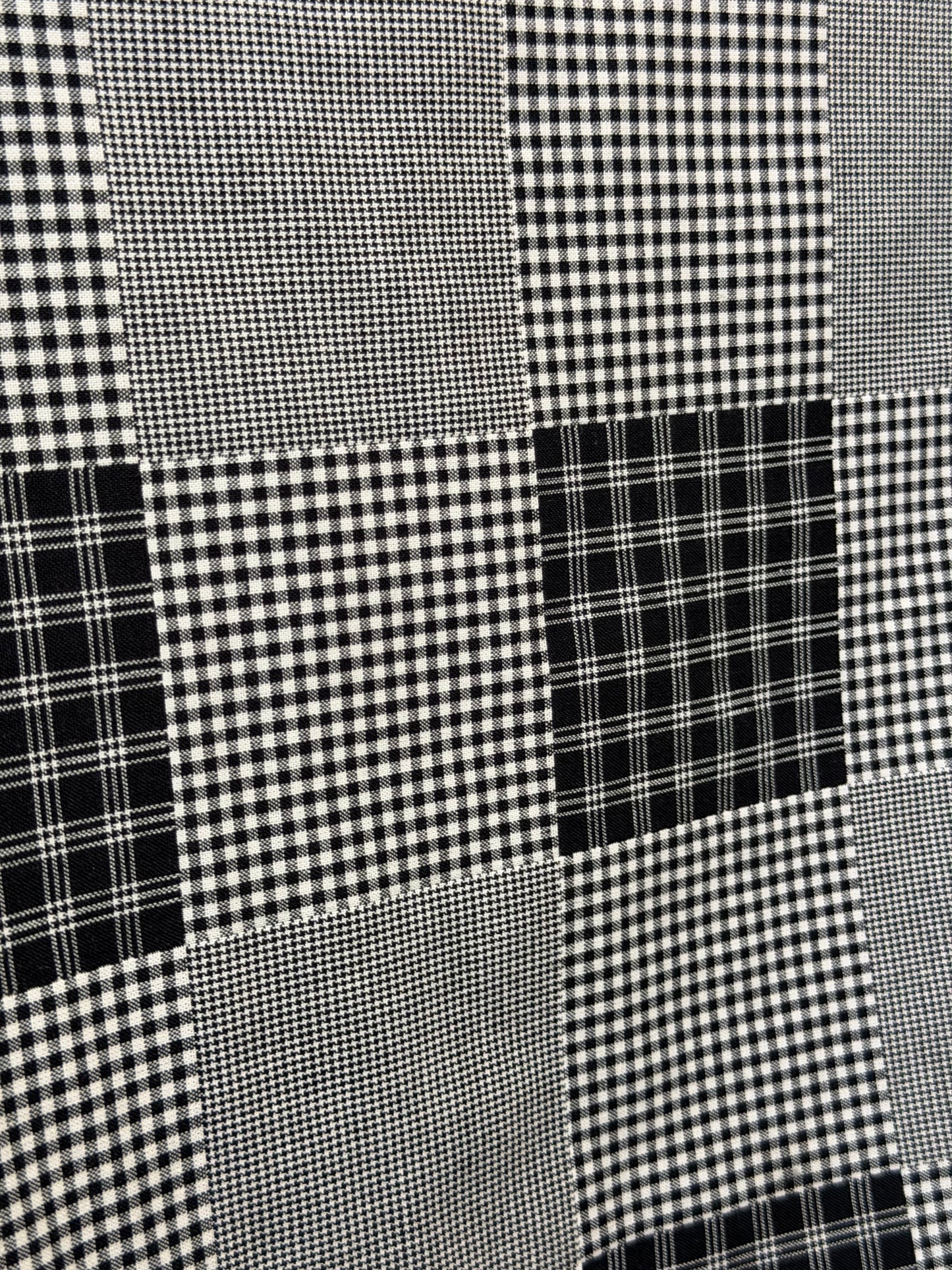 Heavy Weight Cotton Patchwork Plaid - Black & White
