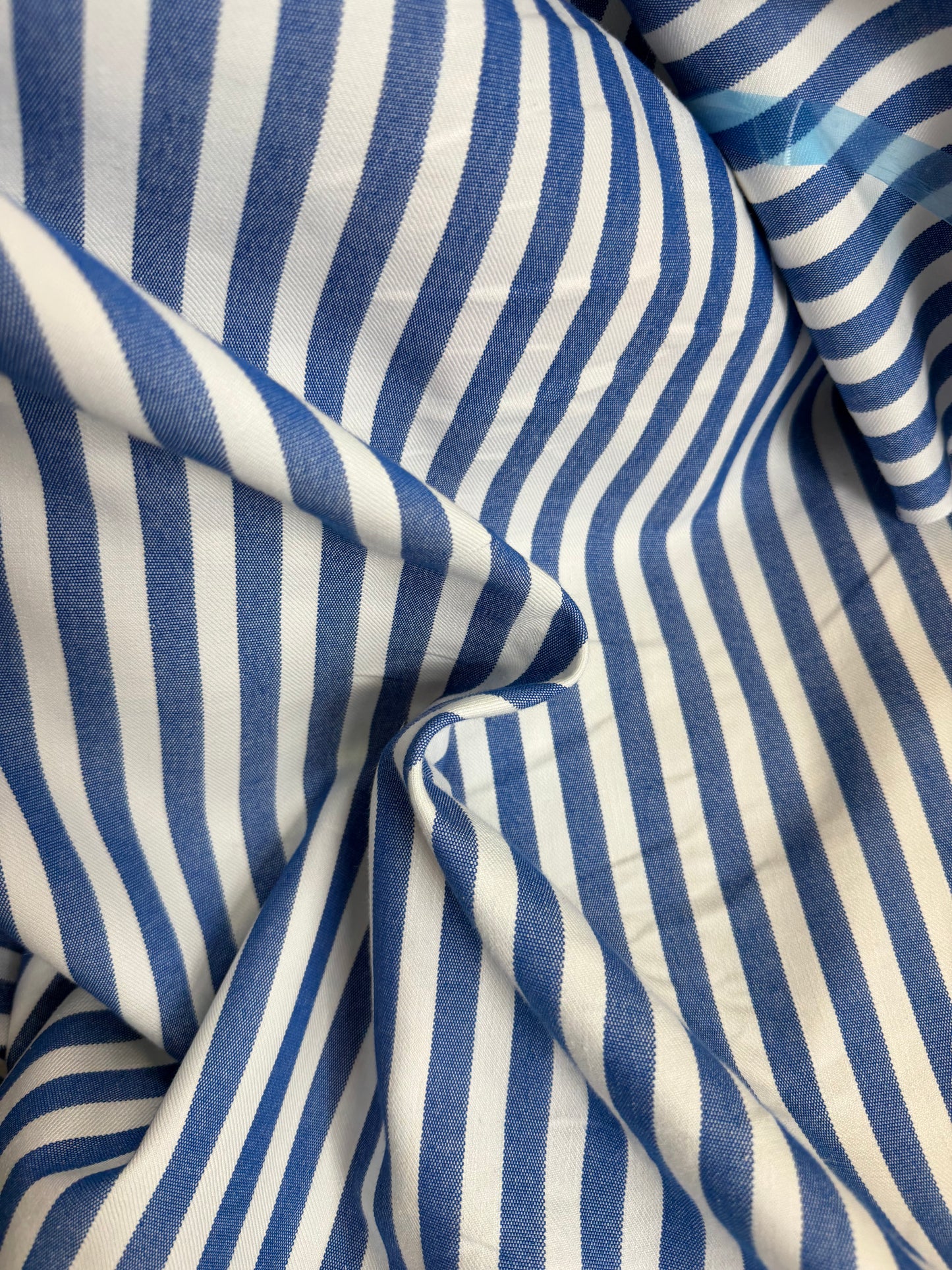 Twill Stripe Cotton - Blue & White