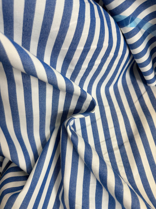 Twill Stripe Cotton - Blue & White