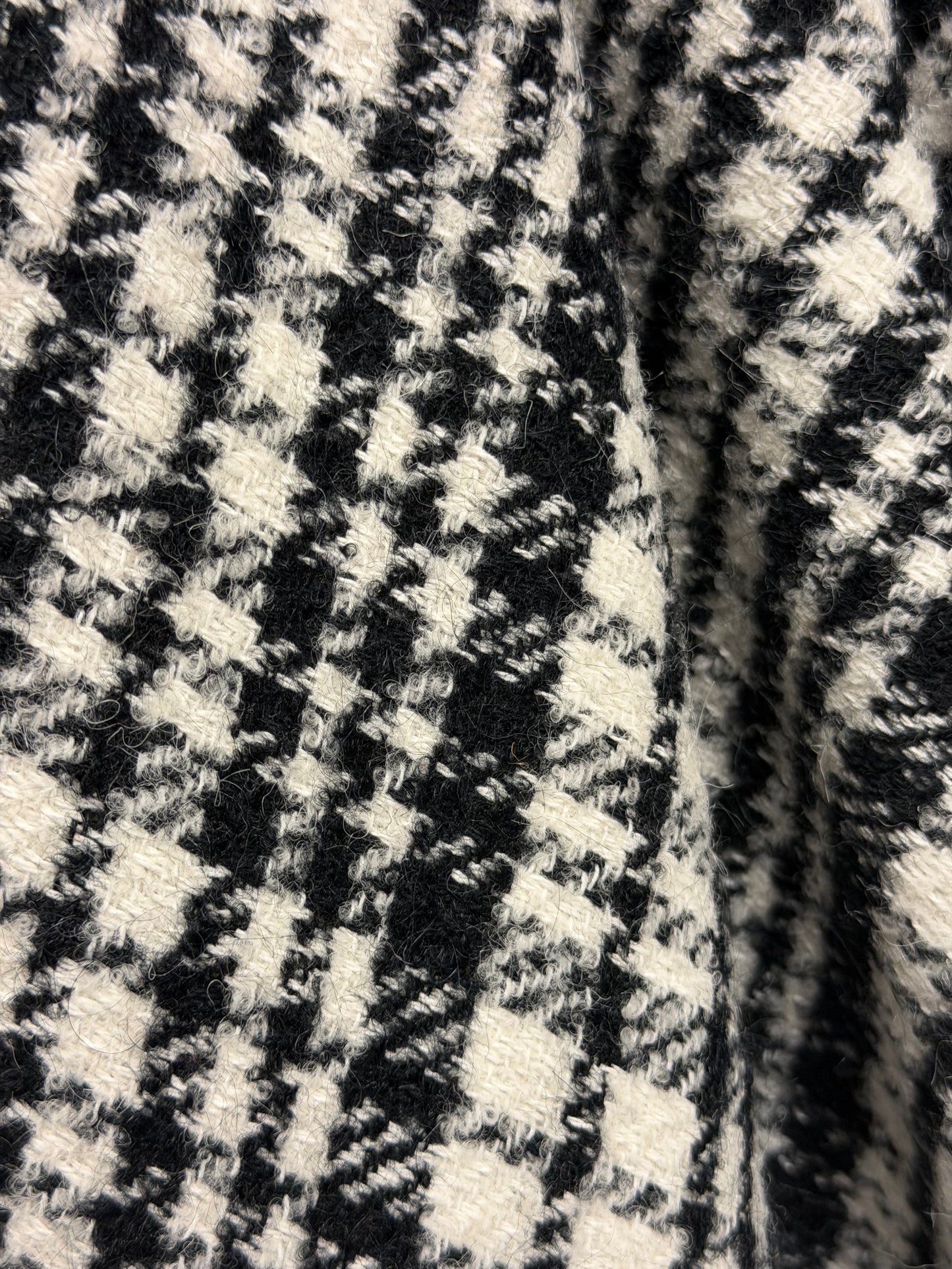 Heritage Label - Italian Herringbone Plaid Wool Blend - Black & White