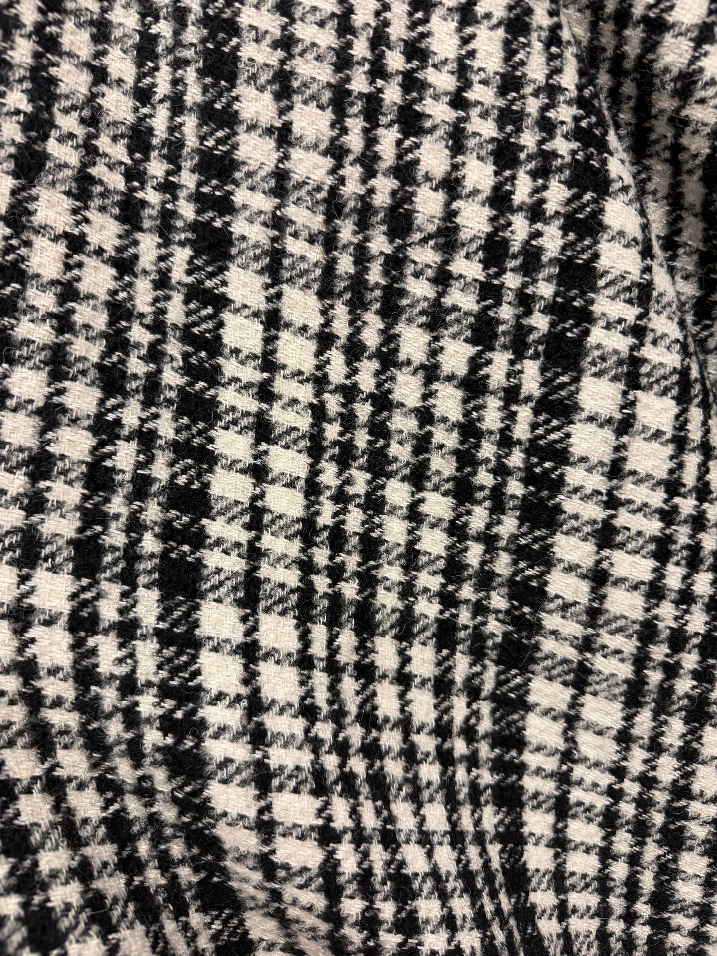 Heritage Label - Italian Herringbone Plaid Wool Blend - Black & White