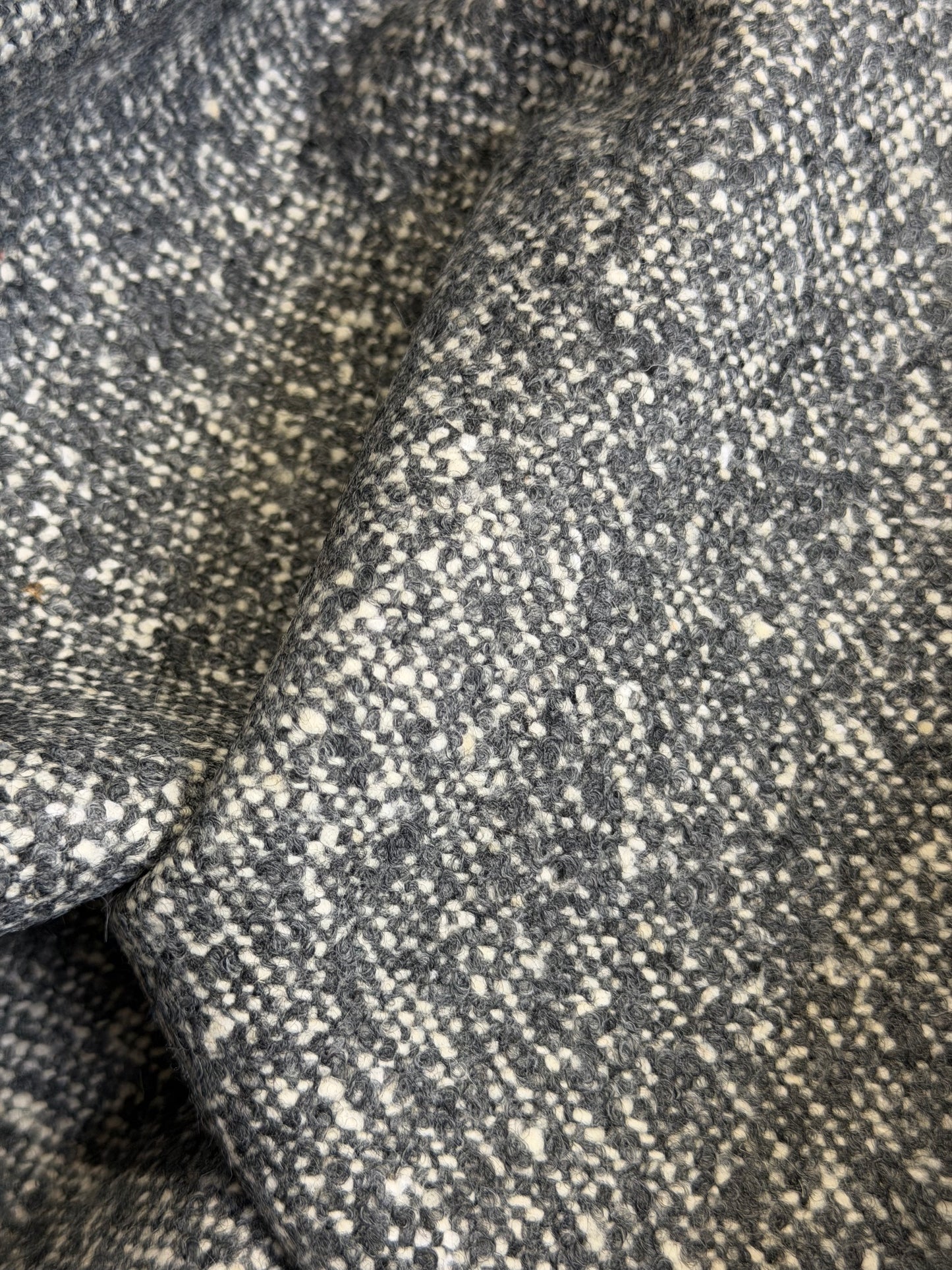 Heritage Label - Italian Designer Wool Boucle - Grey & Off-White