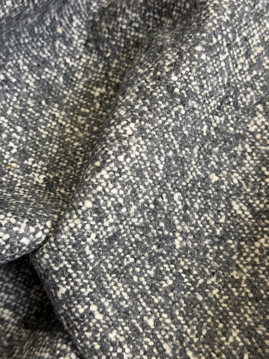 Heritage Label - Italian Designer Wool Boucle - Grey & Off-White
