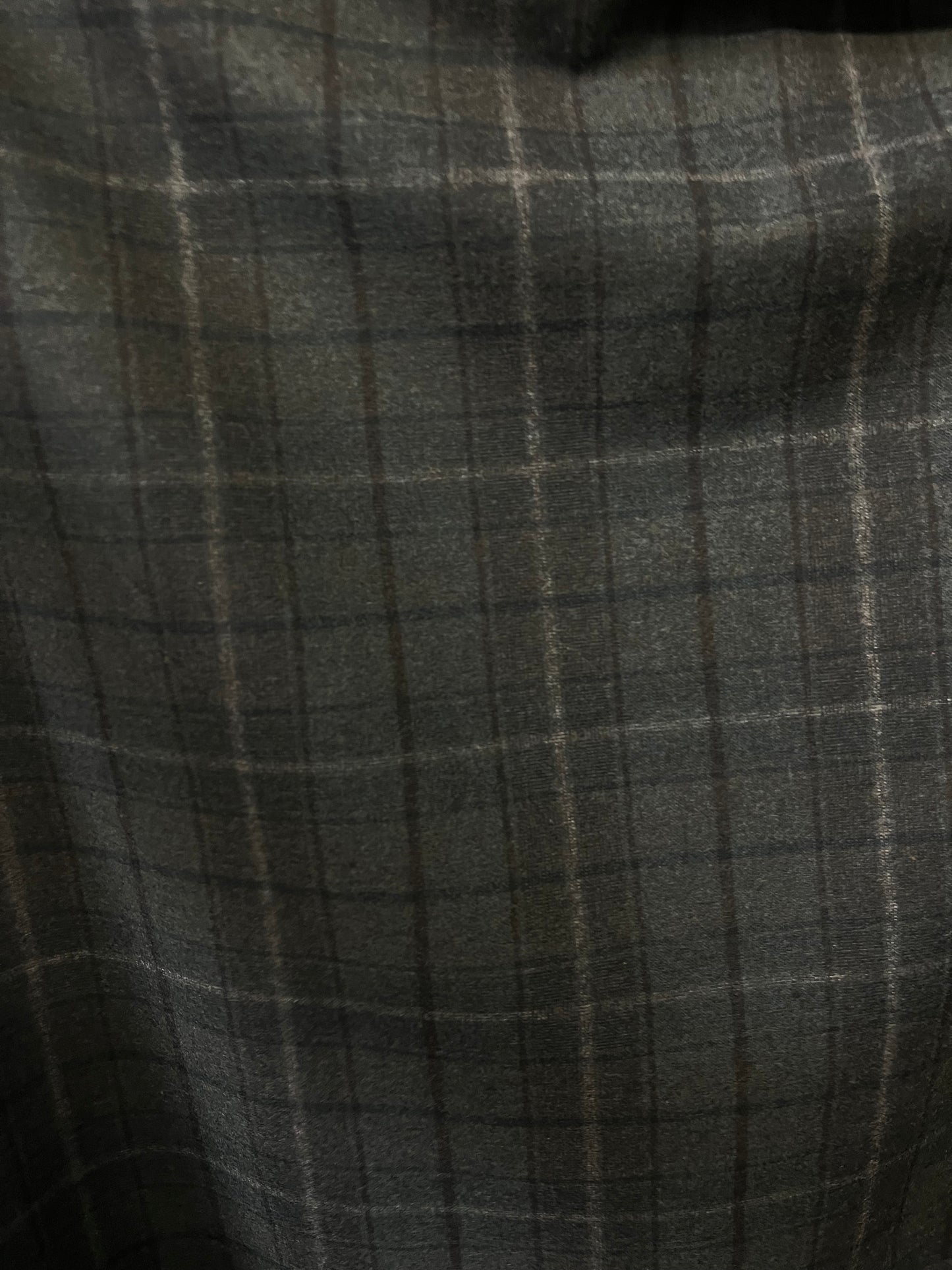 Italian Plaid Wool Flannel Suiting - Forest Green & Charcoal