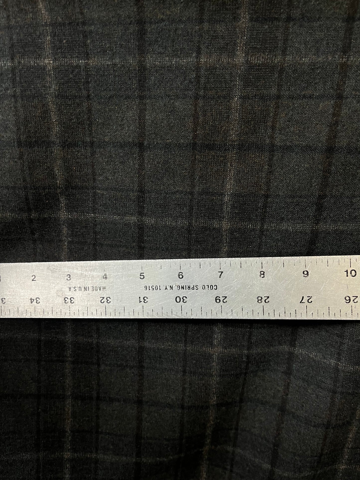 Italian Plaid Wool Flannel Suiting - Forest Green & Charcoal