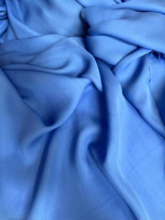 Wide Silk Georgette - Cerulean Blue