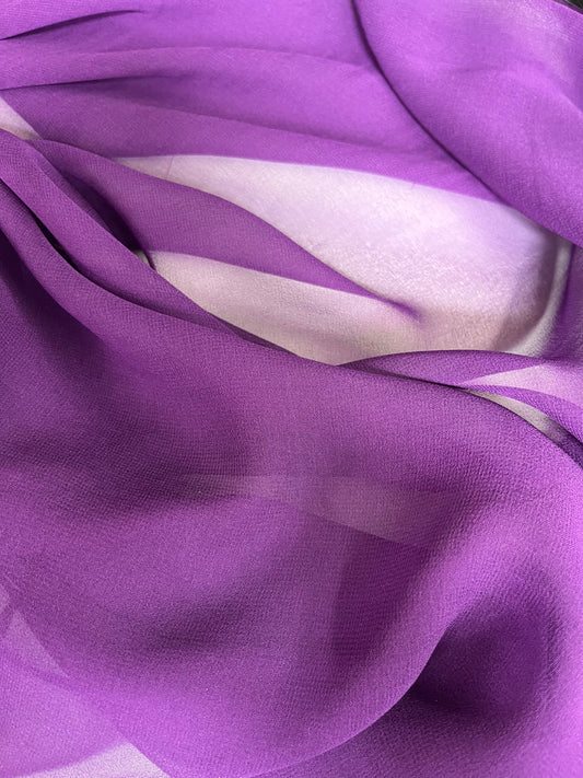 Silk Chiffon Wide - Eggplant Purple