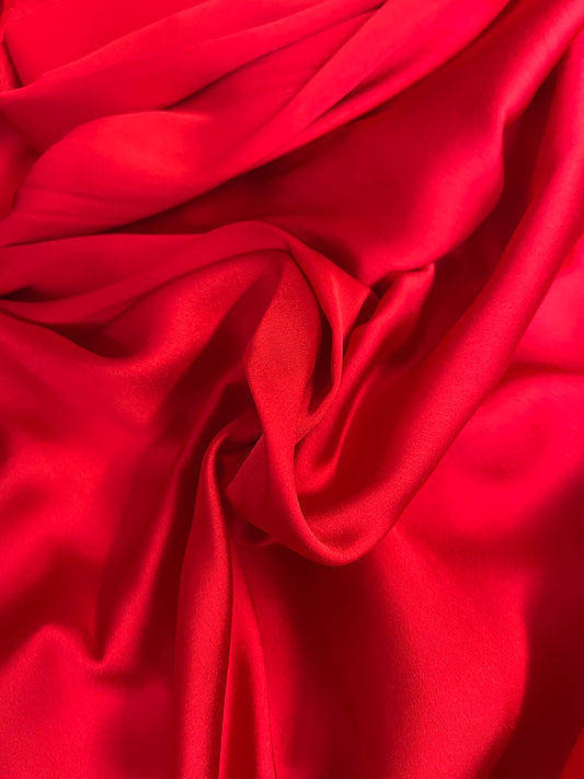 Light Weight Stretch Poly Satin - Red
