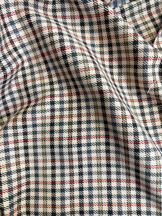 Plaid Poly/Rayon Suiting - Beige, Brown, Grey, Green & Orange