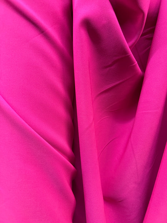 Italian Stretch Poly Rayon Suiting - Hot Pink
