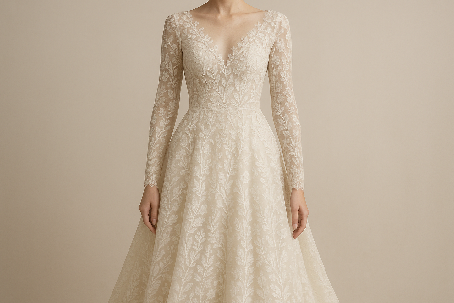 a bridal dress with Flora & Fauna Bridal Lace - Off-White