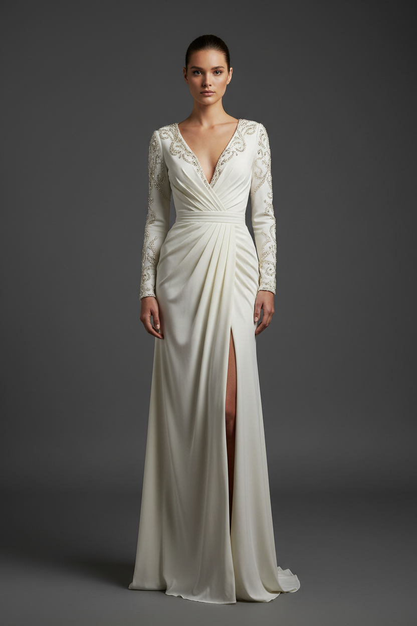 Stretch Italian Viscose Crepe - Pearl Ivory