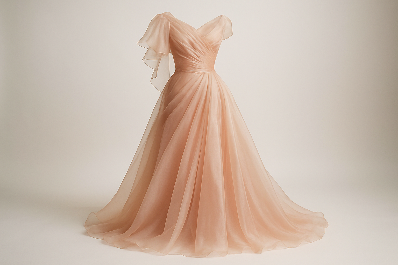 a fancy dress with Silk Organza - Blush