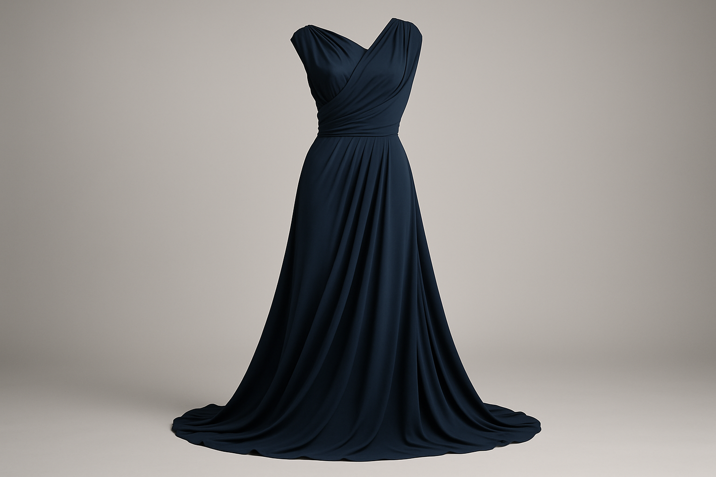 a fancy floy dress with Poly Matte Jersey- Dark Navy