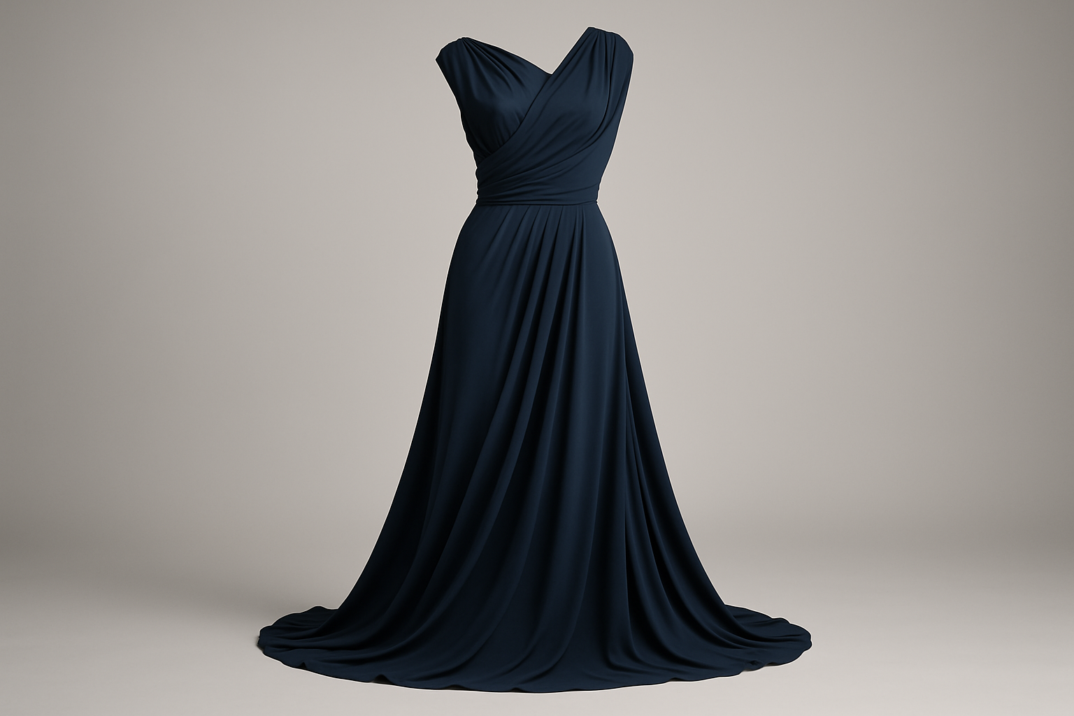a fancy floy dress with Poly Matte Jersey- Dark Navy