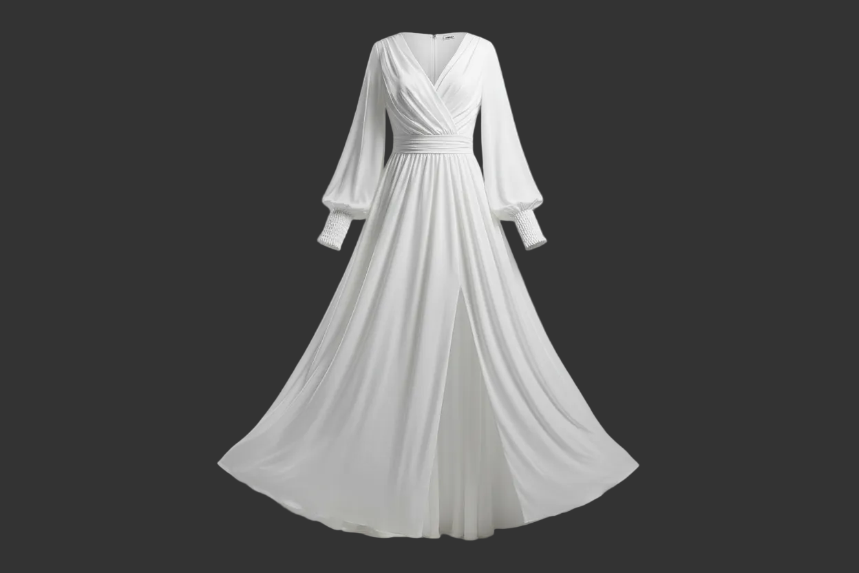 Stretch Poly Fine Crepe Fused - Ivory