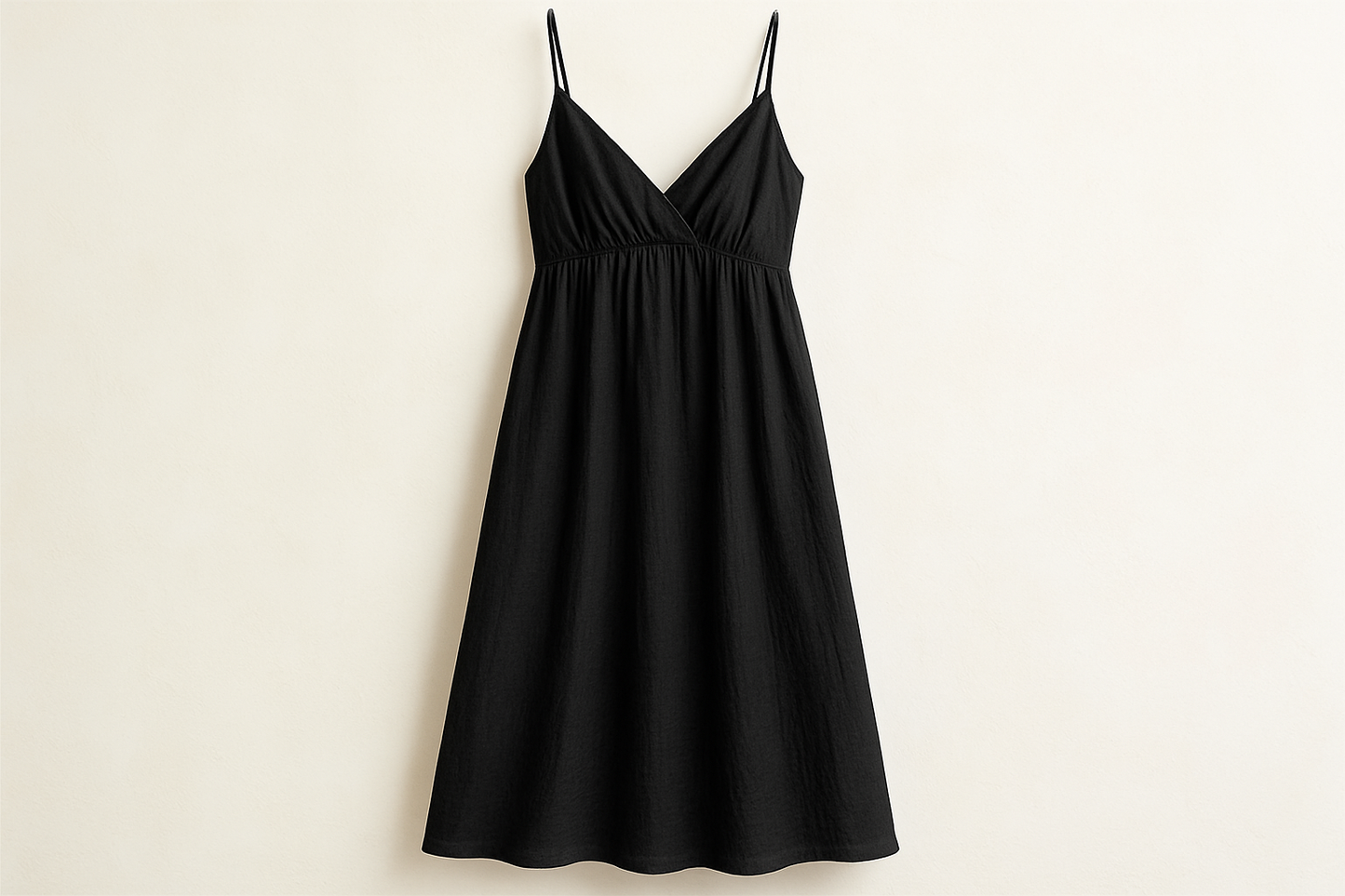 a lovely dress for summer with Light-Weight Crepe Cotton - Jet Black