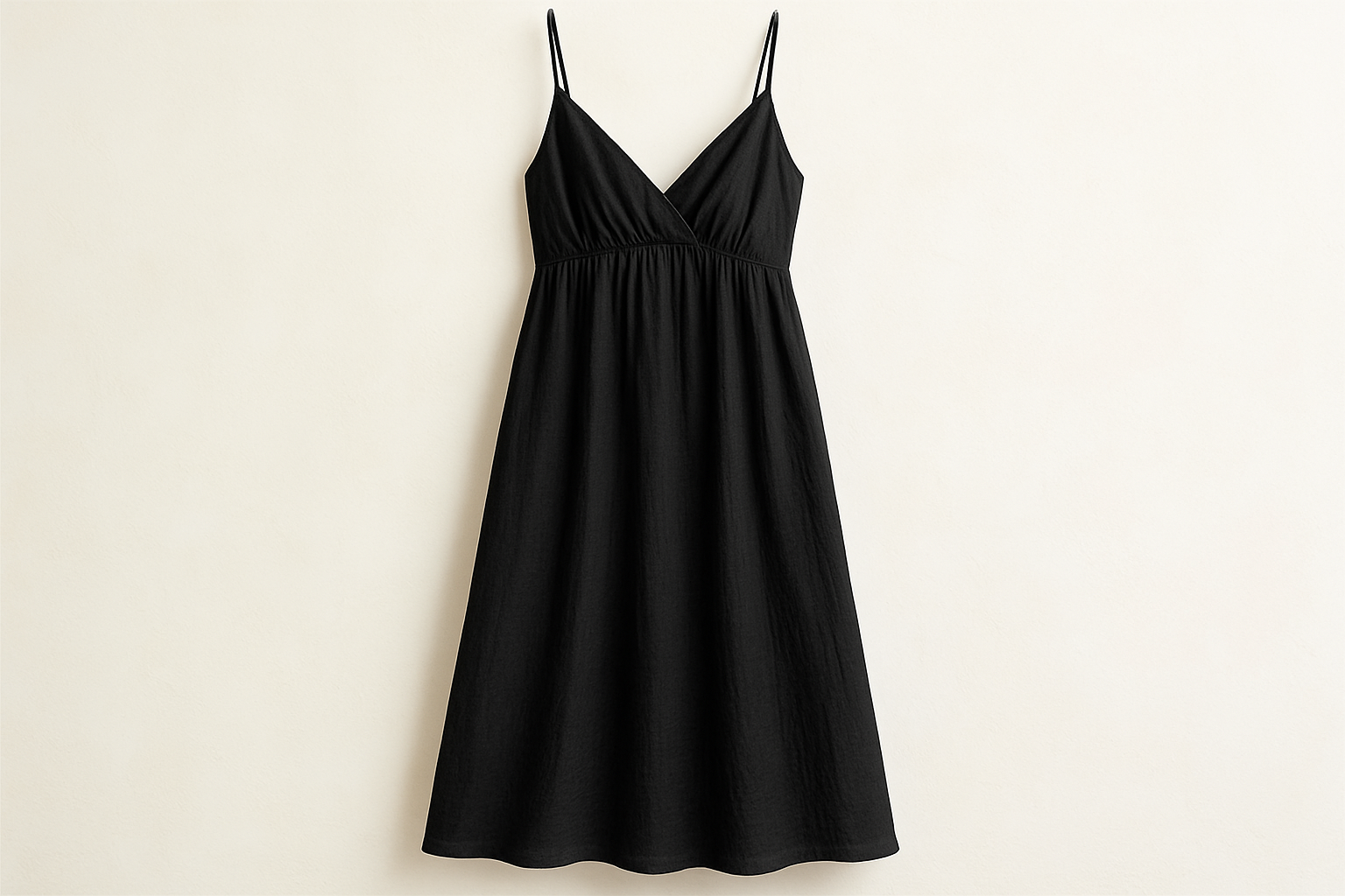 a lovely dress for summer with Light-Weight Crepe Cotton - Jet Black