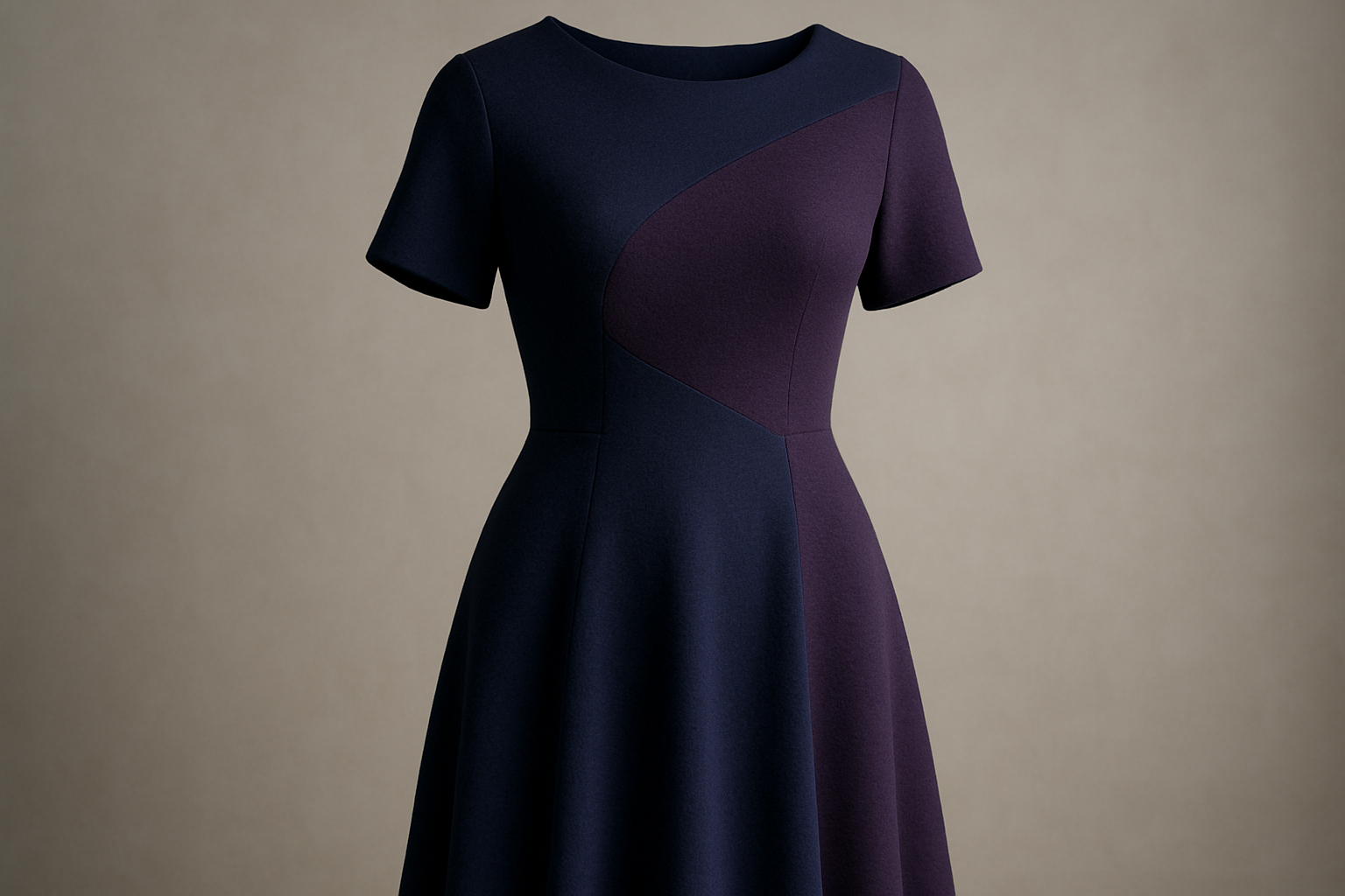 a lovely dress with Danish Double-Sided Wool & Cotton Jersey - Navy Blue & Purple