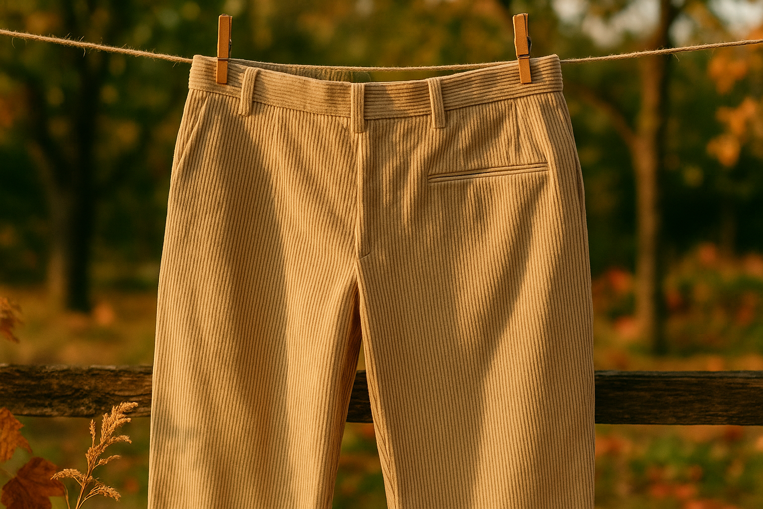  a lovely pants in out door with detail for biege  100% Cotton Corduroy -
