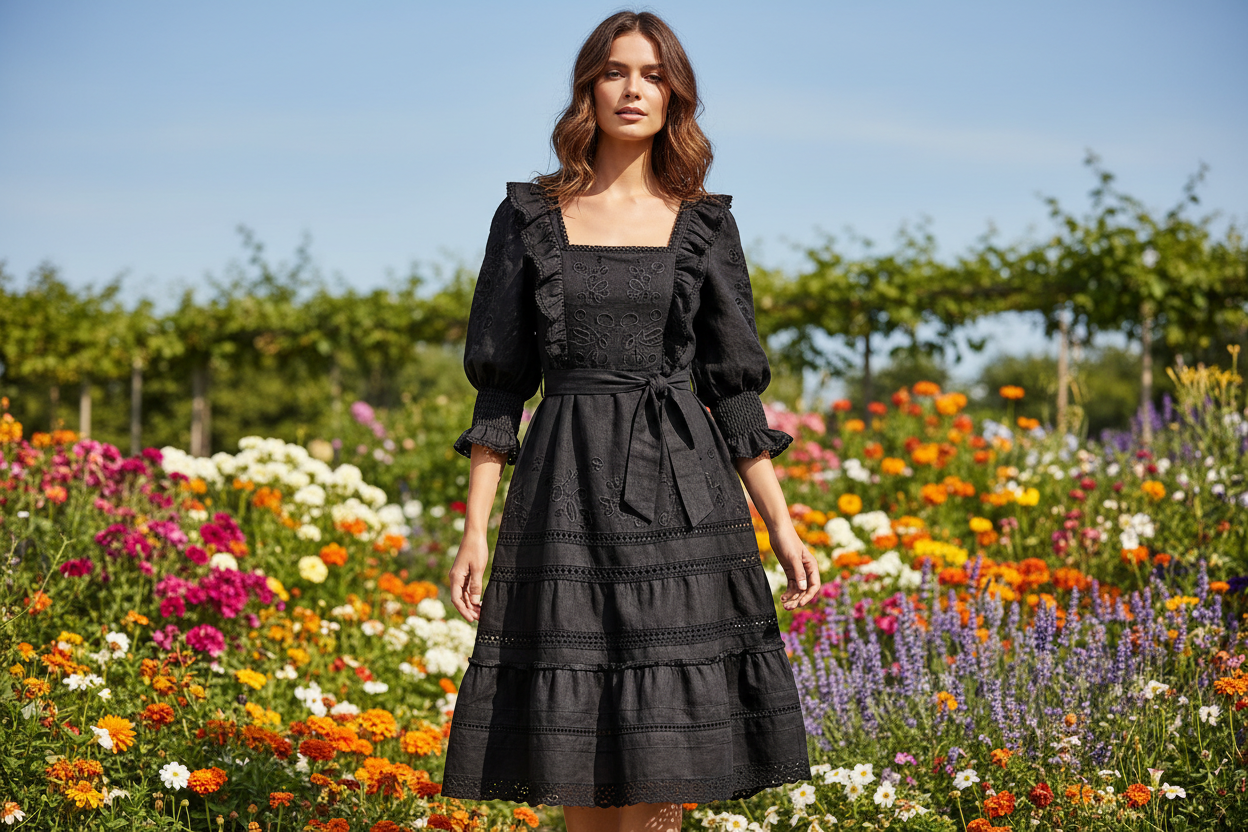 Medium Weight Linen - Jet Black