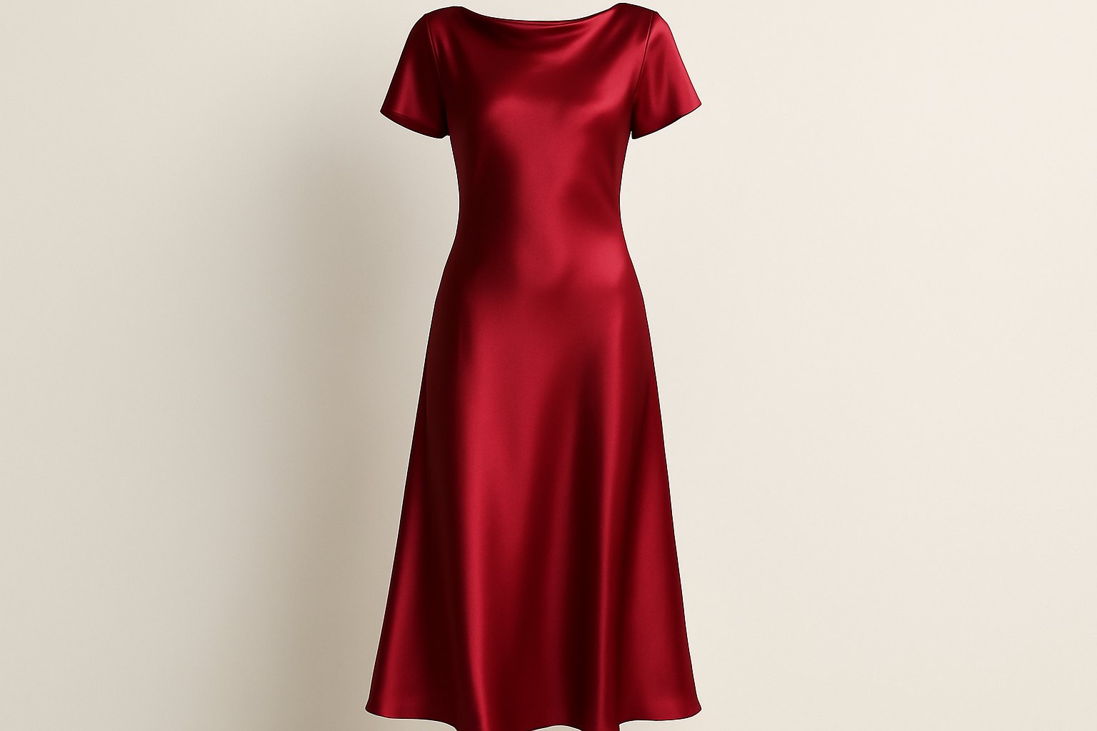 a dress for young generation with Silk Charmeuse Wide - Valentine Red - 19mm Designer