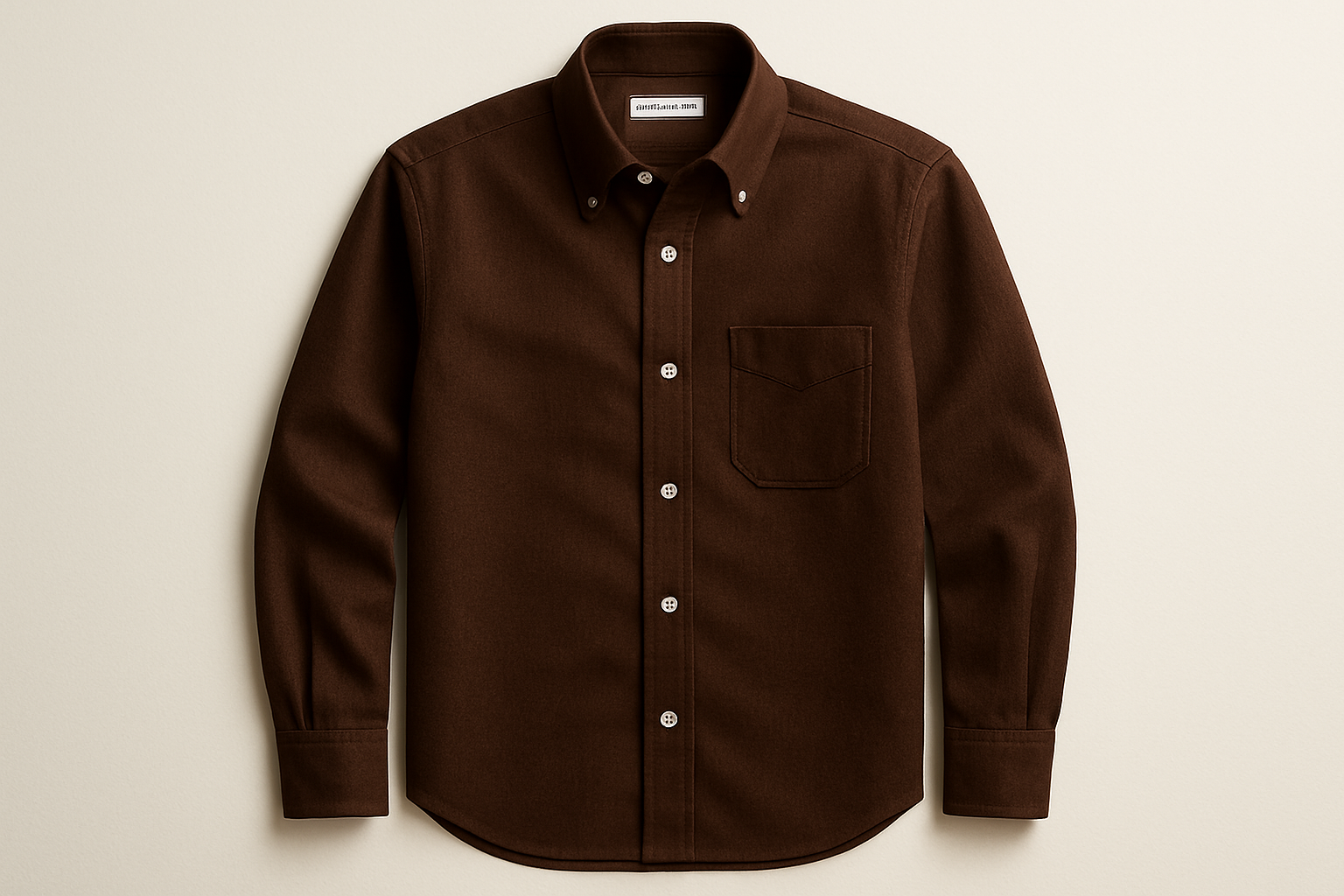a shirt with Japanese Cotton Shirting - Chocolate Brown